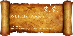 Kubiczky Vivien névjegykártya